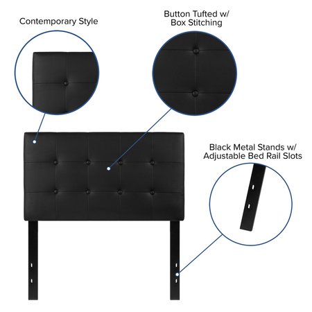 Flash Furniture Headboard, Twin Size, Black Vinyl HG-HB1705-T-BK-GG